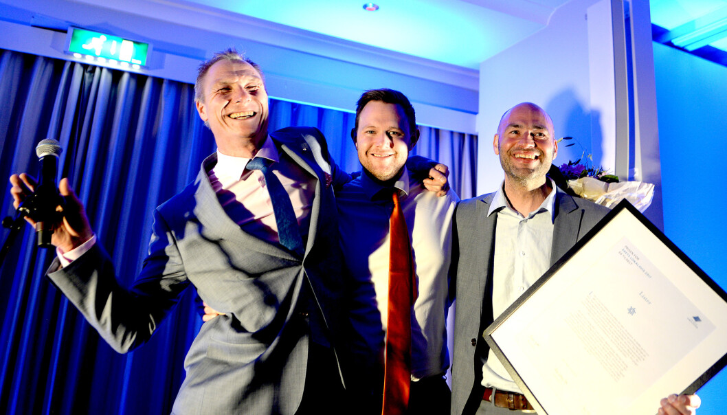 Sveinung W. Jensen (t.v.), Lars Erik Larsen og Vidar Falkum i Lister kan fritt brukes i forbindelse med omtalen av Årets lokalavis og LLAs landsmøte. Foto: Gard Michalsen/Medier24 Sveinung W. Jensen (t.v.), Lars Erik Larsen og Vidar Falkum i Lister kan fritt brukes i forbindelse med omtalen av Årets lokalavis og LLAs landsmøte. Foto: Gard Michalsen/Medier24