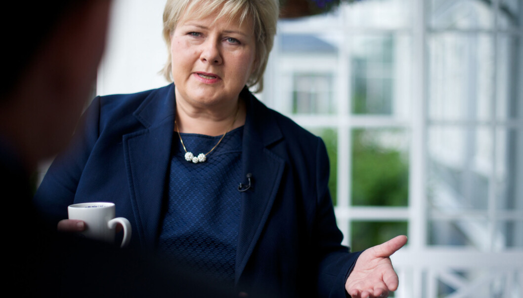 Statsminister Erna Solberg ønsker lovendring for å hindre innsyn i kalenderen sin. Foto: CF-Weenberg Statsminister Erna Solberg ønsker lovendring for å hindre innsyn i kalenderen sin. Foto: CF-Weenberg