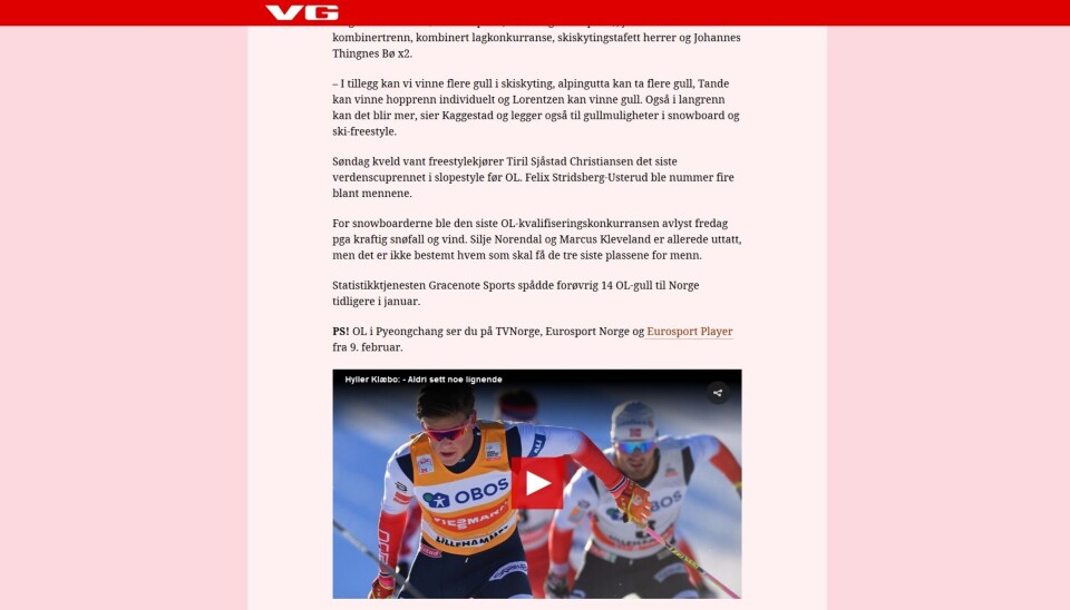VG samarbeider med Discovery om OL – Slik blir Discoverys OL-dekning