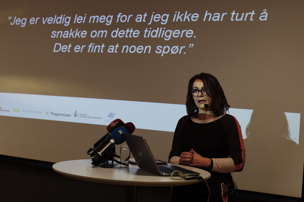 Reidun Kjelling Nybø presenterer resultatene fra undersøkelsen i 2017 på en pressekonferanse. Arkivfoto: Andrea Gjestvang Reidun Kjelling Nybø presenterer resultatene fra undersøkelsen i 2017 på en pressekonferanse. Arkivfoto: Andrea Gjestvang