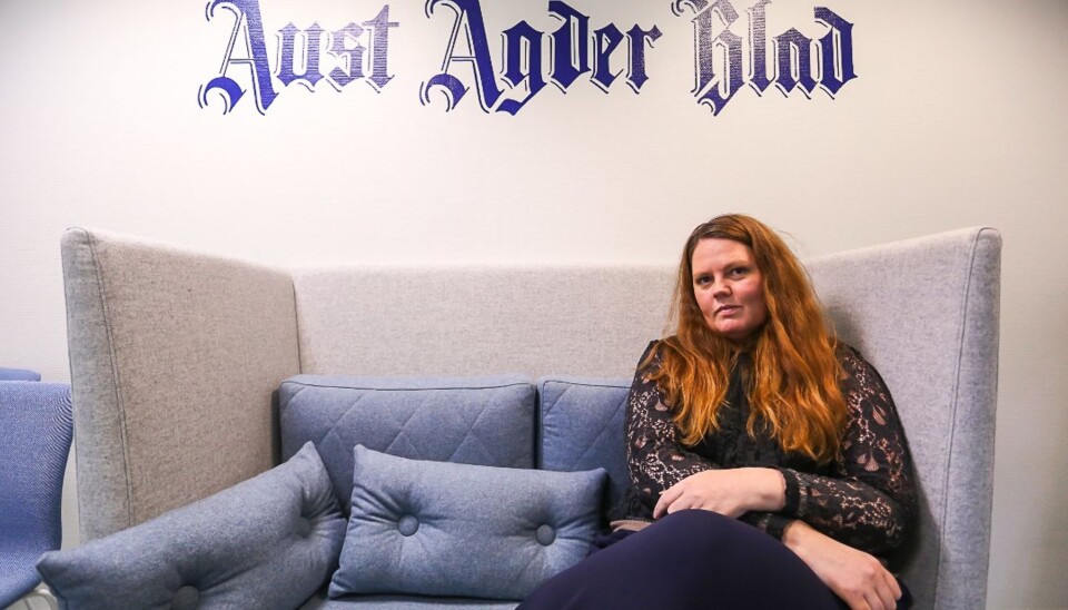 Når oppsigelsestiden er over har Linda Joachime Helgesen Aslaksen vært fire år i Aust-Agder Blad. Egentlig skulle hun vært redaktør der litt lenger, for fortsatt står mye ugjort. Foto: Stig Sandmo, Aust-Agder Blad Når oppsigelsestiden er over har Linda Joachime Helgesen Aslaksen vært fire år i Aust-Agder Blad. Egentlig skulle hun vært redaktør der litt lenger, for fortsatt står mye ugjort. Foto: Stig Sandmo, Aust-Agder Blad