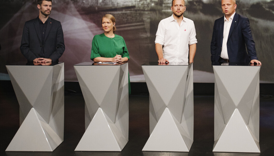 Alle de store partiene slapp til under NRKs valgkampdekning. Her fra partilederdebatten under Arendalsuka. Foto: Andrea Gjestvang. Alle de store partiene slapp til under NRKs valgkampdekning. Her fra partilederdebatten under Arendalsuka. Foto: Andrea Gjestvang.