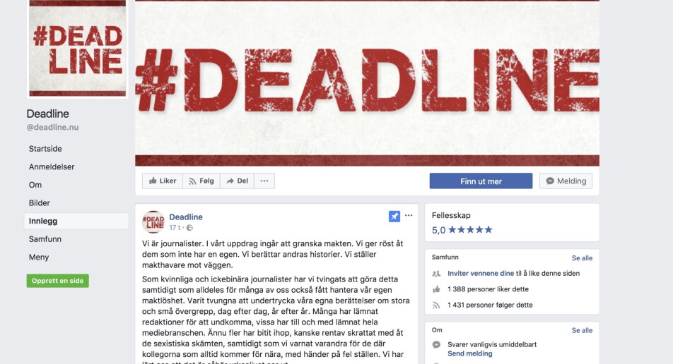 Over 4000 journalister har skrevet under på oppropet #deadline i Sverige