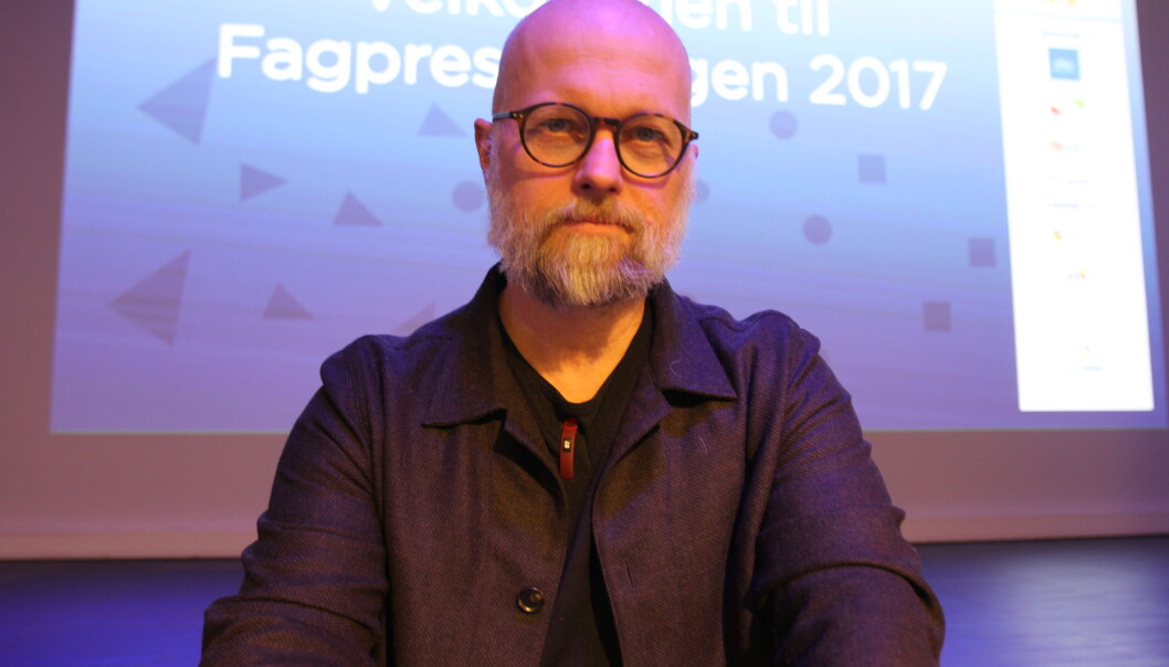 Økonomi- og IT-ansvarlig Kjartan Tryvand i Fagpressen presenterte tallenes tale på Fagpressedagen. Foto: Glenn Slydal johansen Økonomi- og IT-ansvarlig Kjartan Tryvand i Fagpressen presenterte tallenes tale på Fagpressedagen. Foto: Glenn Slydal johansen