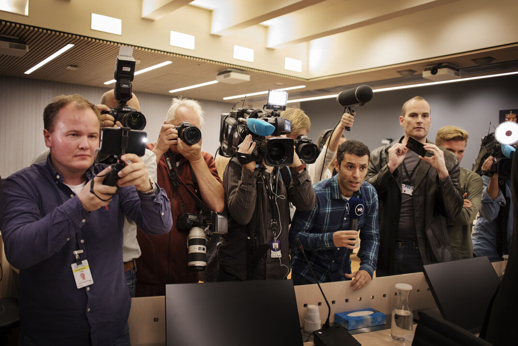 <p>Pressen kan ikke ta dommer som sannheter, mener advokater og journalister. Her er pressen under Erik Jensen-saken. Arkivfoto: Andrea Gjestvang</p> <p>Pressen kan ikke ta dommer som sannheter, mener advokater og journalister. Her er pressen under Erik Jensen-saken. Arkivfoto: Andrea Gjestvang</p>