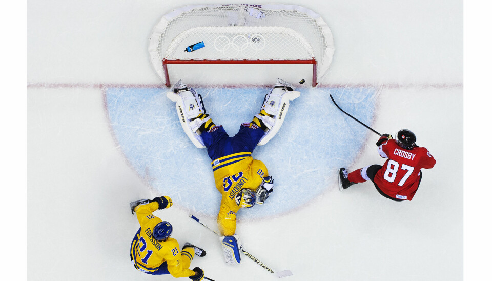 Sidney Crosbys scoring under finalen i ishockey mellon Sverige og Canada i OL i Sochi i 2014. Foto: Joel Marklund / BILDBYRÅN