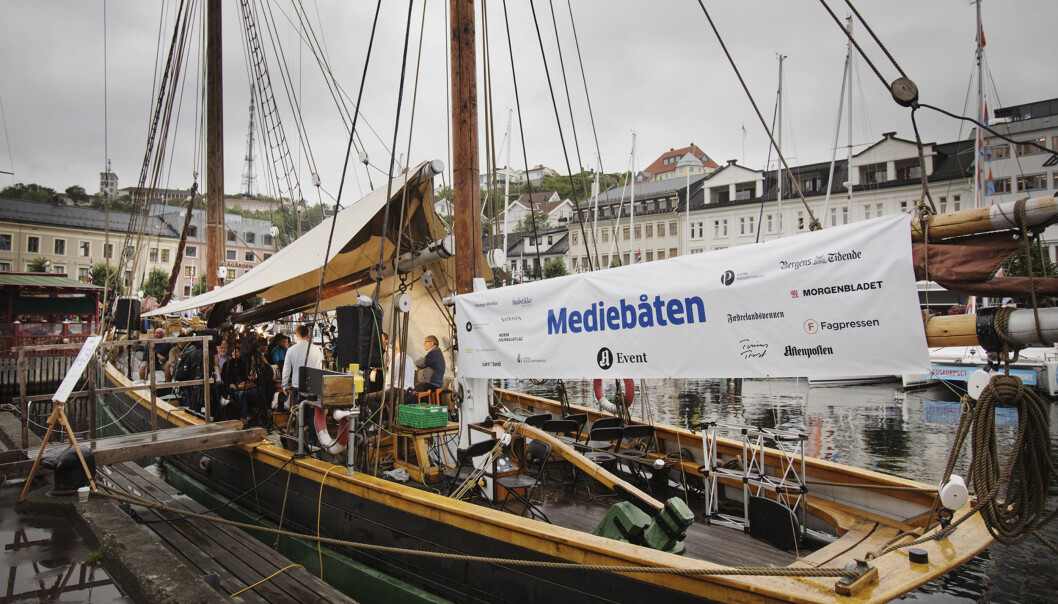Mediebransjen, her representert ved Mediebåten i Arendal forrige uke. Foto: Andrea Gjestvang Mediebransjen, her representert ved Mediebåten i Arendal forrige uke. Foto: Andrea Gjestvang