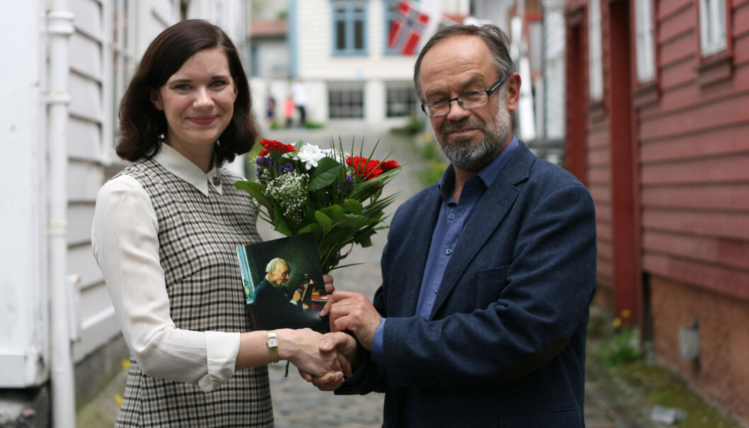 Kristine Ullaland og Magne Aasbrenn. Foto: Noregs Mållag. Kristine Ullaland og Magne Aasbrenn. Foto: Noregs Mållag.
