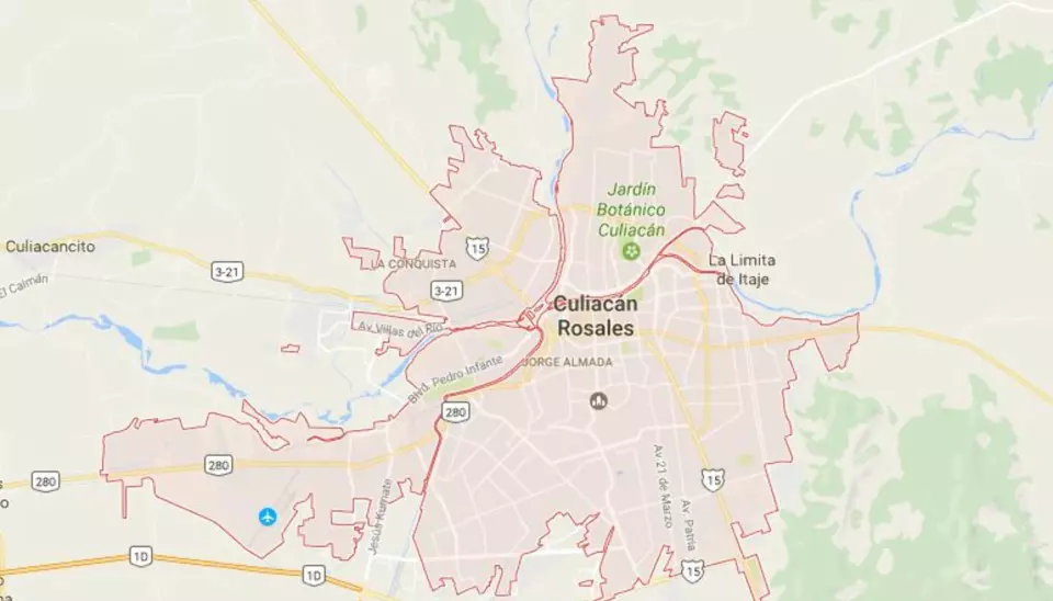 Javier Valdez ble skutt og drept i Sinaloa-delstatens hovedstad Culican. Foto: Google Maps.