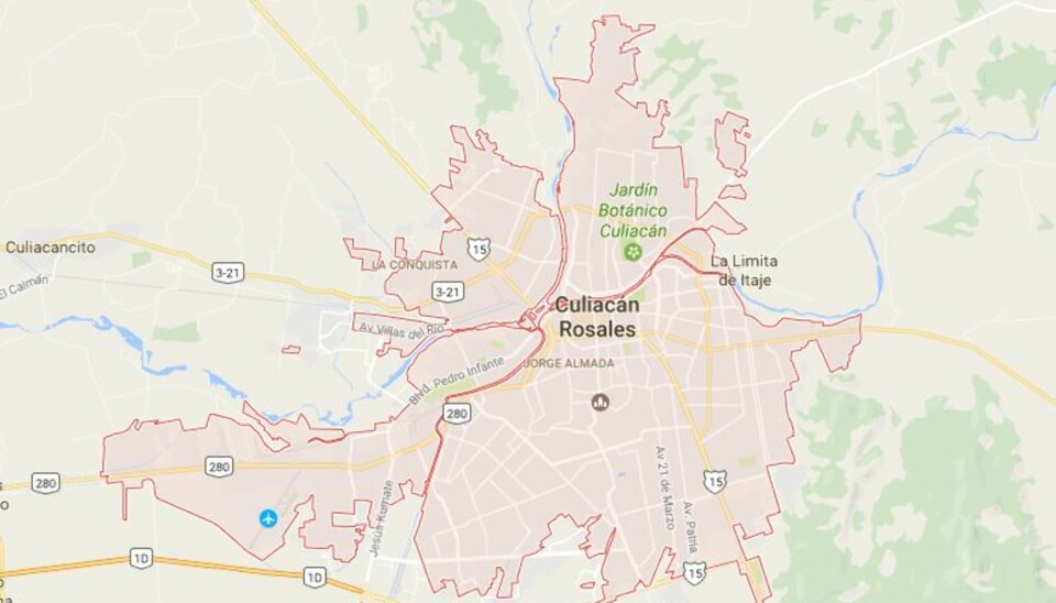 Javier Valdez ble skutt og drept i Sinaloa-delstatens hovedstad Culican. Foto: Google Maps.