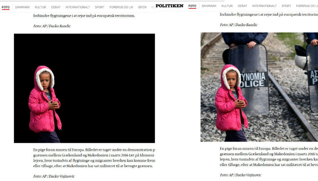 Skjemdump av flyktningbarn-grepet fra Politiken. Skjemdump av flyktningbarn-grepet fra Politiken.