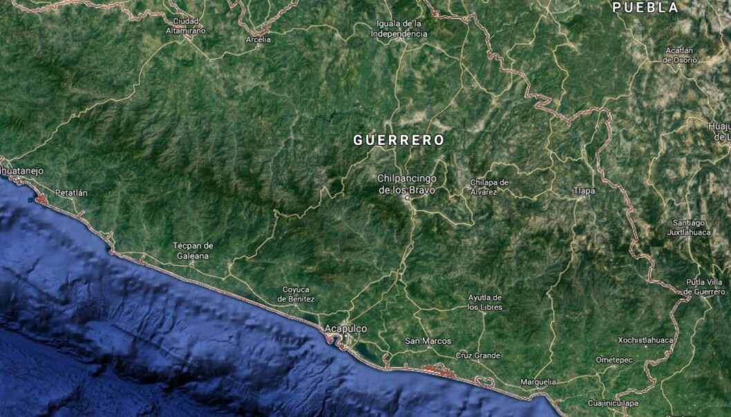 Kart over delstaten Guerrero. Foto: Google Maps. Kart over delstaten Guerrero. Foto: Google Maps.