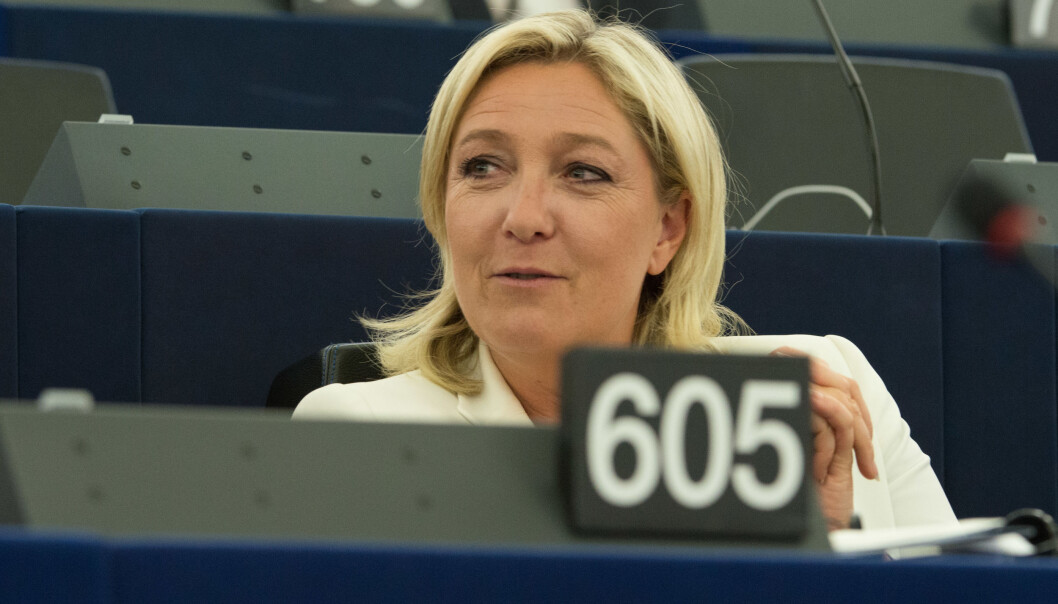Marine Le Pen, fotofgrafert i EU-parlamentet i 2014. Olaf Kosinsky/Wikimedia Commons Marine Le Pen, fotofgrafert i EU-parlamentet i 2014. Olaf Kosinsky/Wikimedia Commons