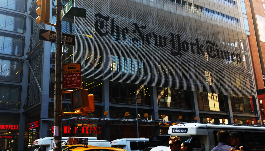 New York Times' kontor i «the big apple». Foto: Martin Huseby Jensen New York Times' kontor i «the big apple». Foto: Martin Huseby Jensen