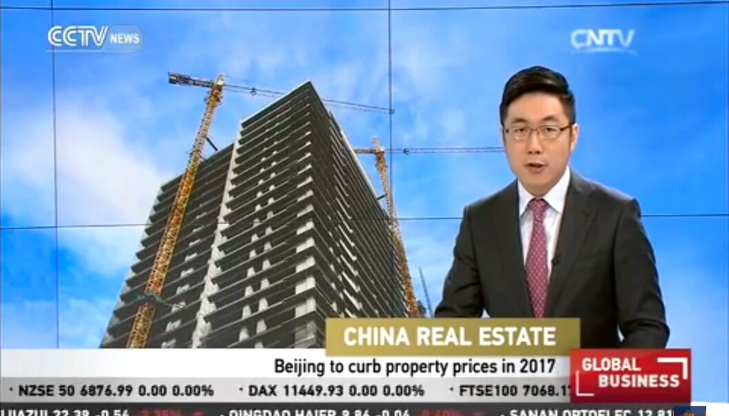 Skjermbilde fra Kinas globale medieoffensiv på CCTV english. Skjermbilde fra Kinas globale medieoffensiv på CCTV english.