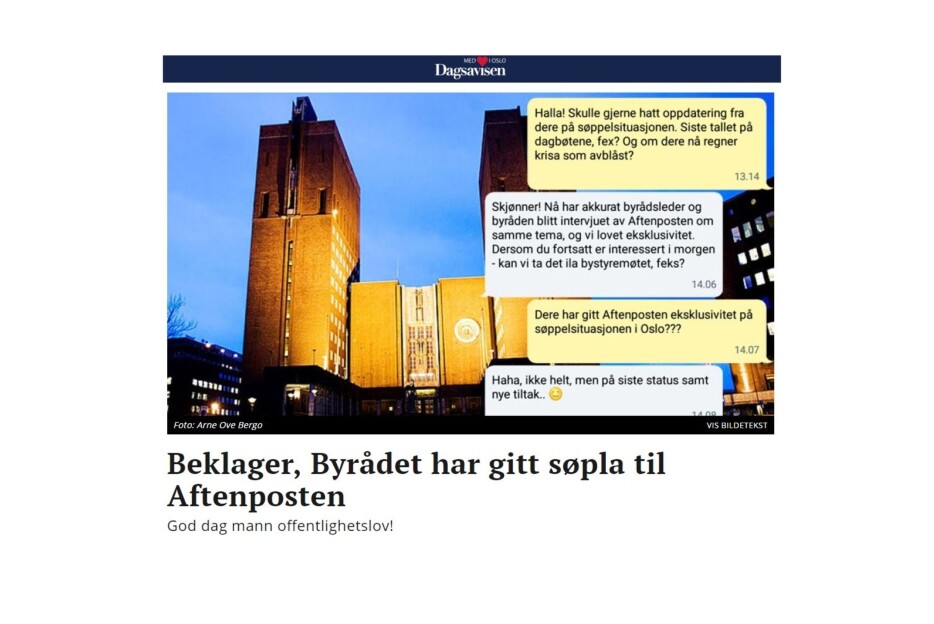 Byrådssekretær legger seg flat etter «søppelflause»