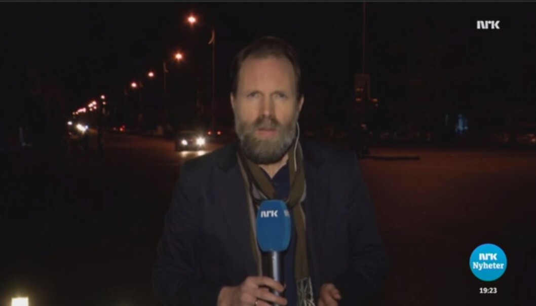 Skjermdump fra Dagsrevyen-innslaget sendt 6. mars, som er klaget inn for PFU. Skjermdump fra Dagsrevyen-innslaget sendt 6. mars, som er klaget inn for PFU.