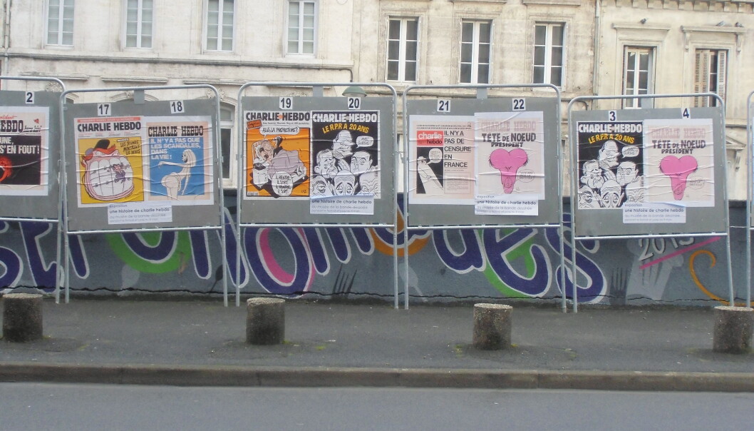 Charlie Hebdo tegninger fra tegneseriefestivalen i Frankrike 2015. Foto: Wikimedia Commons/ LCharrault. Charlie Hebdo tegninger fra tegneseriefestivalen i Frankrike 2015. Foto: Wikimedia Commons/ LCharrault.
