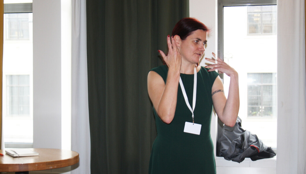 Maren Sæbø holdt foredrag om arkivsøk på Data-skup lørdag. Foto: Angelica Hagen Maren Sæbø holdt foredrag om arkivsøk på Data-skup lørdag. Foto: Angelica Hagen