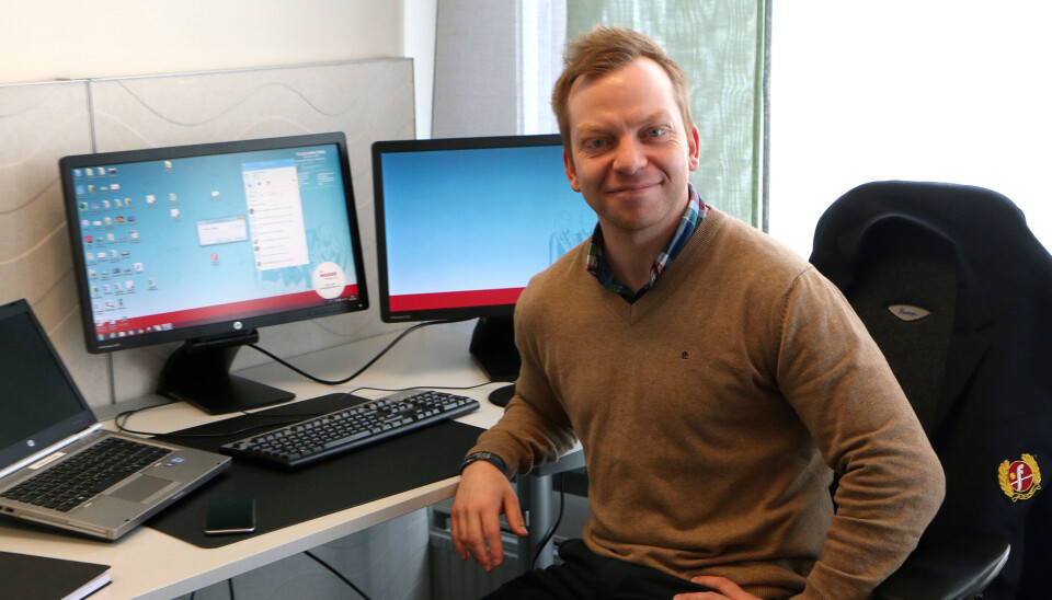 Jøran Kristensen på jobb i Fjord Lines kontor i Sandefjord, der de snart er fire tidligere kolleger i Sandefjords Blad. Jøran Kristensen på jobb i Fjord Lines kontor i Sandefjord, der de snart er fire tidligere kolleger i Sandefjords Blad.