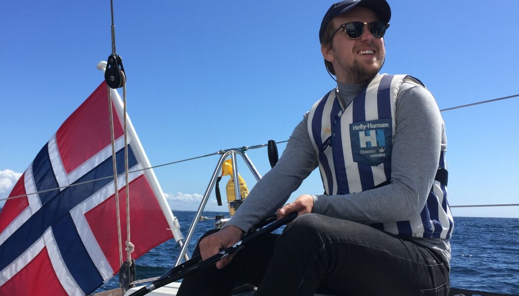 Mathias Fischer seilte fra Kristiansand til Hardanger tidligere i sommer. Foto: Privat Mathias Fischer seilte fra Kristiansand til Hardanger tidligere i sommer. Foto: Privat