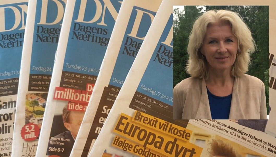 Klubbleder Anita Hoemsnes er trist over å måtte se så mange kolleger forlate Dagens Næringsliv. Klubbleder Anita Hoemsnes er trist over å måtte se så mange kolleger forlate Dagens Næringsliv.