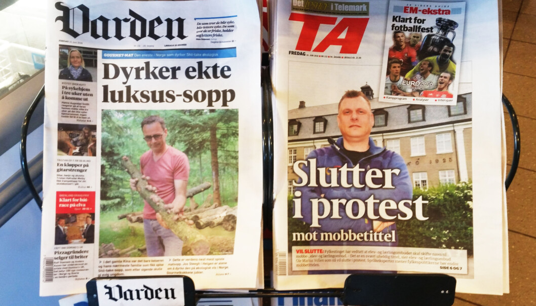 Konkurransen mellom Varden og TA er en av de tøffeste aviskonkurransene i Norge. Foto: Martin Huseby Jensen Konkurransen mellom Varden og TA er en av de tøffeste aviskonkurransene i Norge. Foto: Martin Huseby Jensen