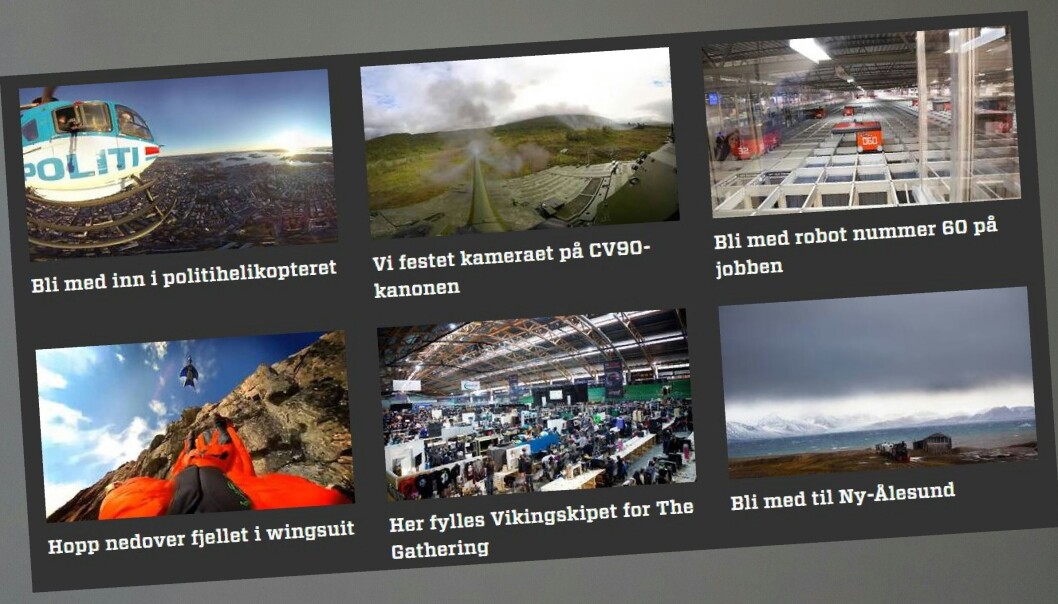Teknisk Ukeblad satser millioner av kroner på VR-journalistikk, med støtte fra Google. Skjermdump fra TU.no Teknisk Ukeblad satser millioner av kroner på VR-journalistikk, med støtte fra Google. Skjermdump fra TU.no