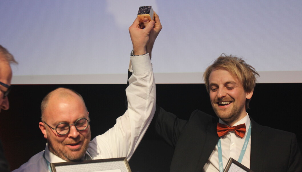 Tomm W. Christiansen (t.v.) og Anders Fjellberg fra Dagbladet kunne innkassere dobbeltseier for "Våtdraktsmysteriet". Foto: Martin Huseby Jensen Tomm W. Christiansen (t.v.) og Anders Fjellberg fra Dagbladet kunne innkassere dobbeltseier for "Våtdraktsmysteriet". Foto: Martin Huseby Jensen