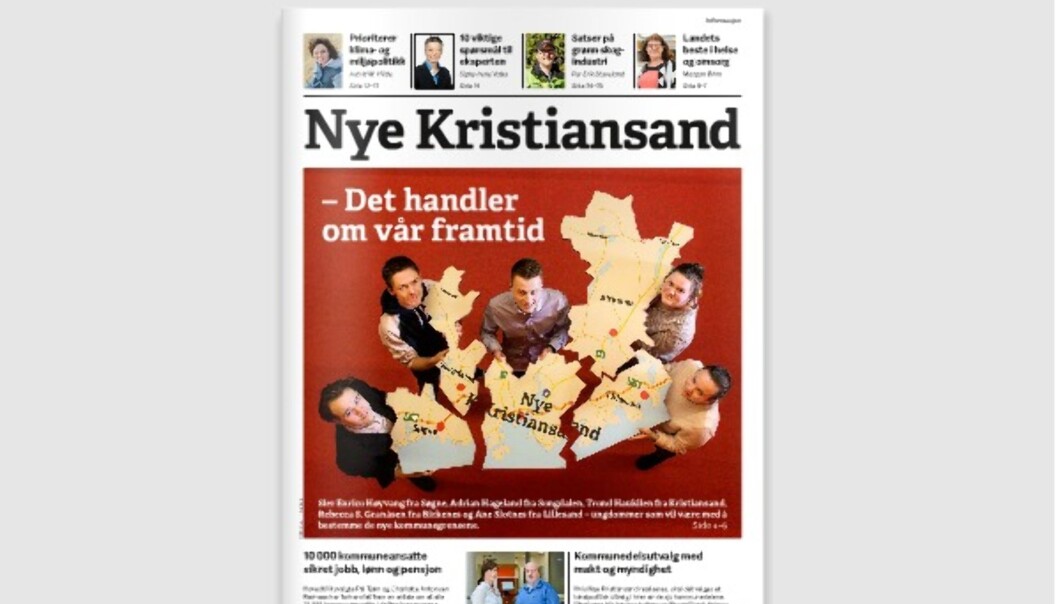 Skjermdump av avisen Nye Kristiansand hentet fra deres nettutgave. Skjermdump av avisen Nye Kristiansand hentet fra deres nettutgave.