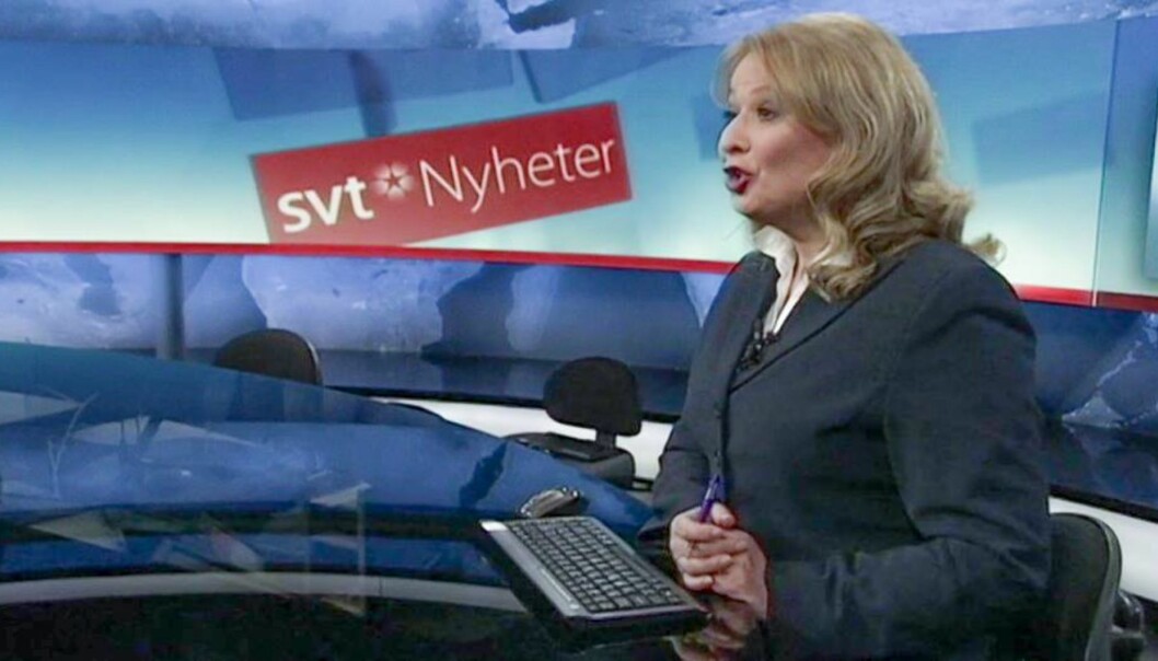 Lettnyhetene presenteres av programleder Anna Olsdotter Arnmar. Skjrmedump fra SVT