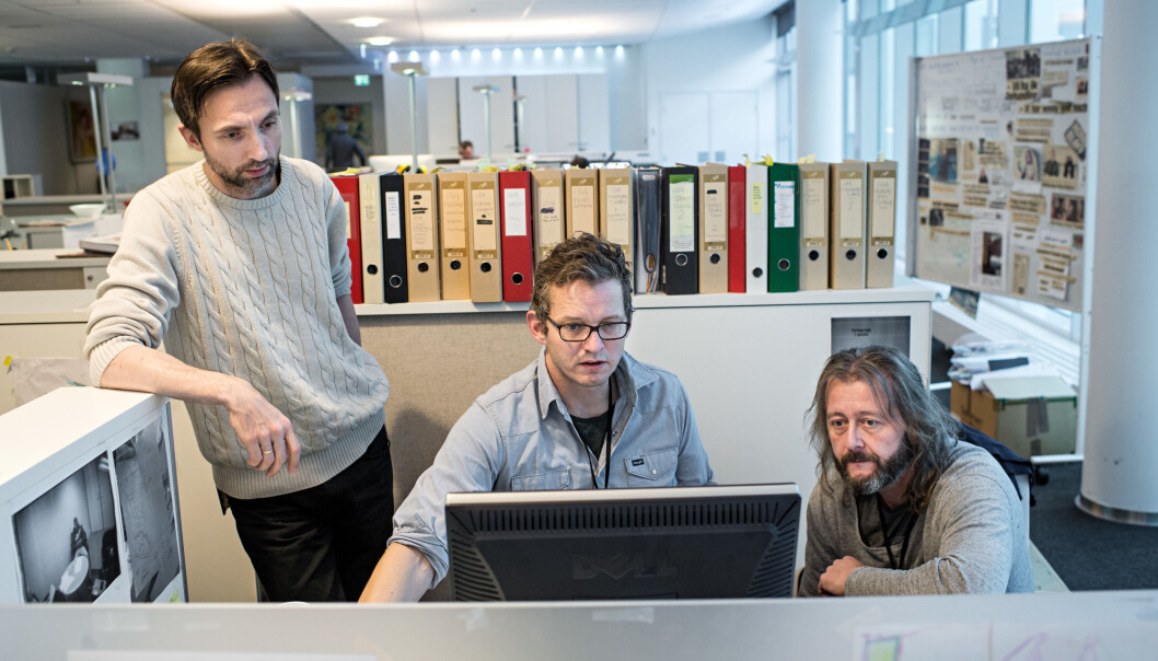 Journalistene Rune Vandvik (f.v), Thomas Ergo og Hans Petter Aass noen dager før publiseringen 30. januar. Foto: Jarle Aasland, Stavanger Aftenblad Journalistene Rune Vandvik (f.v), Thomas Ergo og Hans Petter Aass noen dager før publiseringen 30. januar. Foto: Jarle Aasland, Stavanger Aftenblad