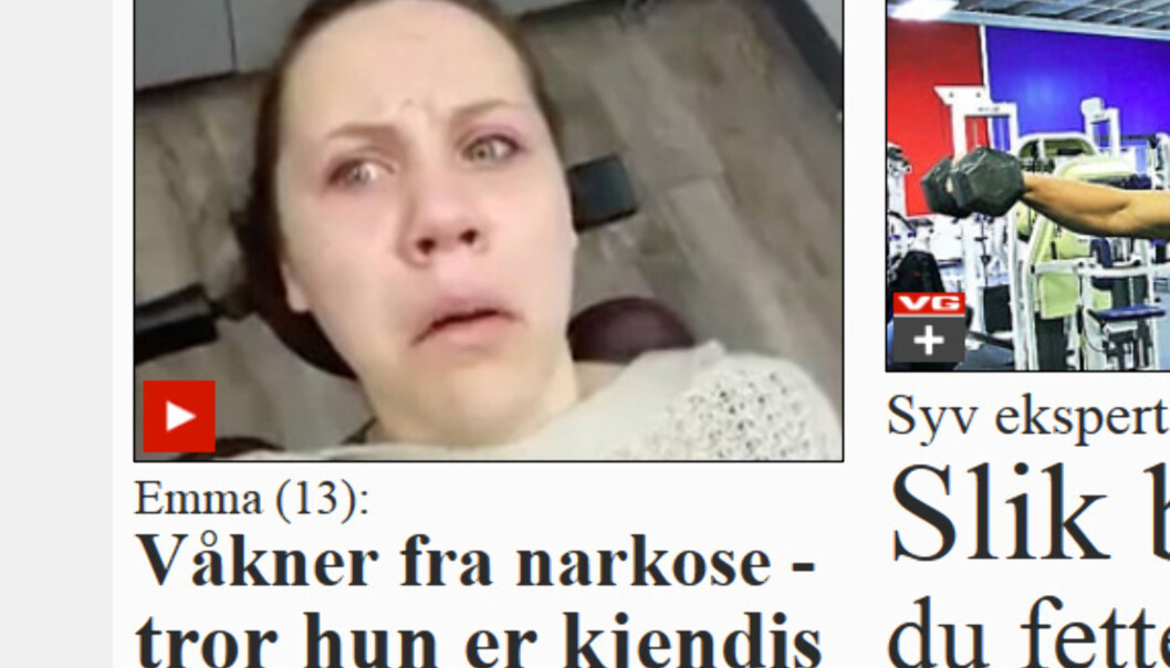 Skjermdump fra VGs forside Skjermdump fra VGs forside