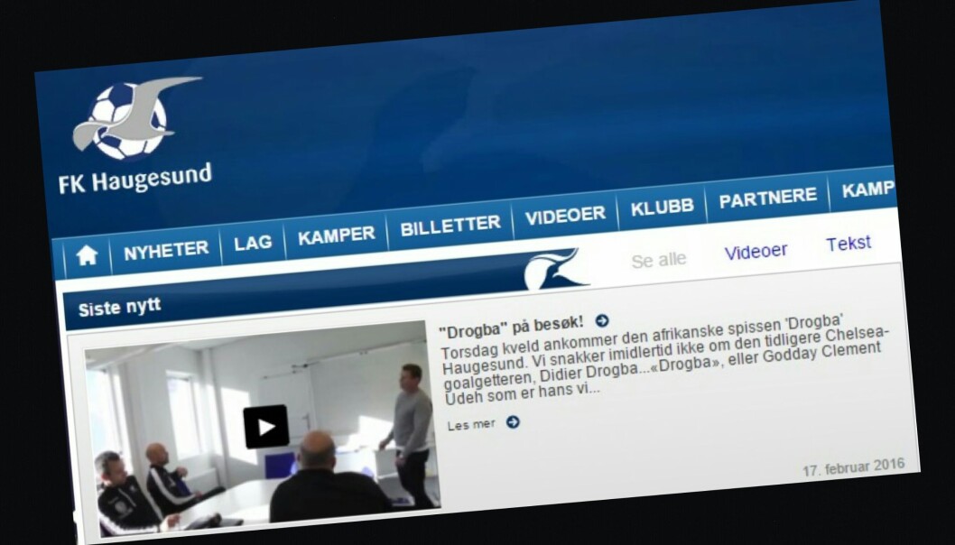 Illustrasjonsfoto: Skjermdump av hjemmesiden til FK Haugesund Illustrasjonsfoto: Skjermdump av hjemmesiden til FK Haugesund