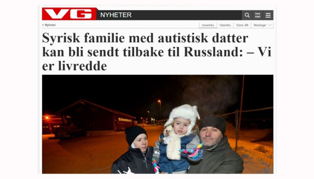 Skjermdumpt fra VG-artikkel 18.01.2016 Skjermdumpt fra VG-artikkel 18.01.2016