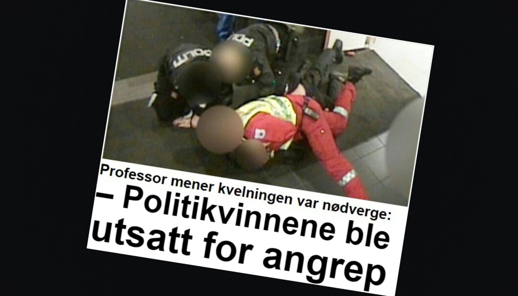 Høyesterett påla i forrige uke å utlevere en video som viser en 35-åring som døde under en pågripelse på Oslo legevakt. Foto: Skjermdump fra nrk.no Høyesterett påla i forrige uke å utlevere en video som viser en 35-åring som døde under en pågripelse på Oslo legevakt. Foto: Skjermdump fra nrk.no