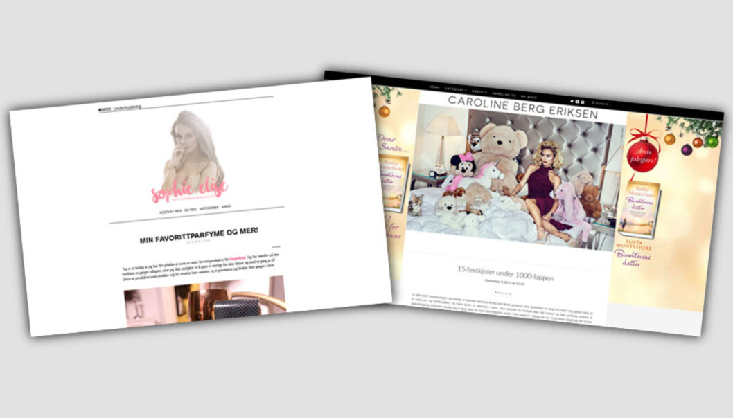Sophie Elise og Caroline Berg Eriksen er begge bloggere med suksess. Sophie Elise og Caroline Berg Eriksen er begge bloggere med suksess.