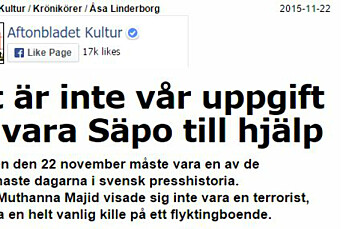 Svenske medier navnga uskyldig