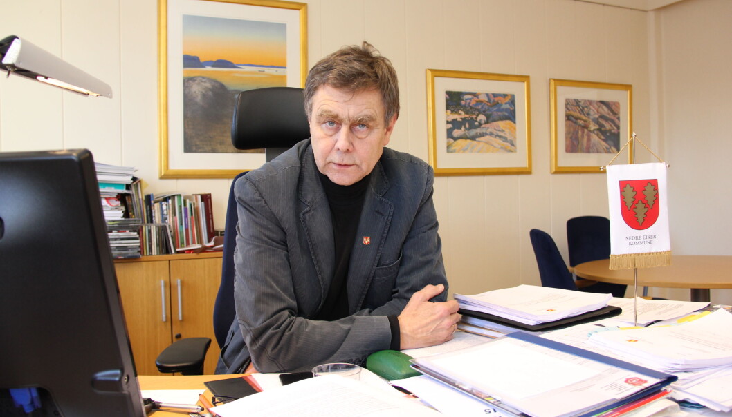 Ordfører Bent Inge Bye i Nedre Eiker kommune er ikke blid på Drammens Tidende om dagen. Foto: Cathrina de Lange, Nedre Eiker kommune Ordfører Bent Inge Bye i Nedre Eiker kommune er ikke blid på Drammens Tidende om dagen. Foto: Cathrina de Lange, Nedre Eiker kommune
