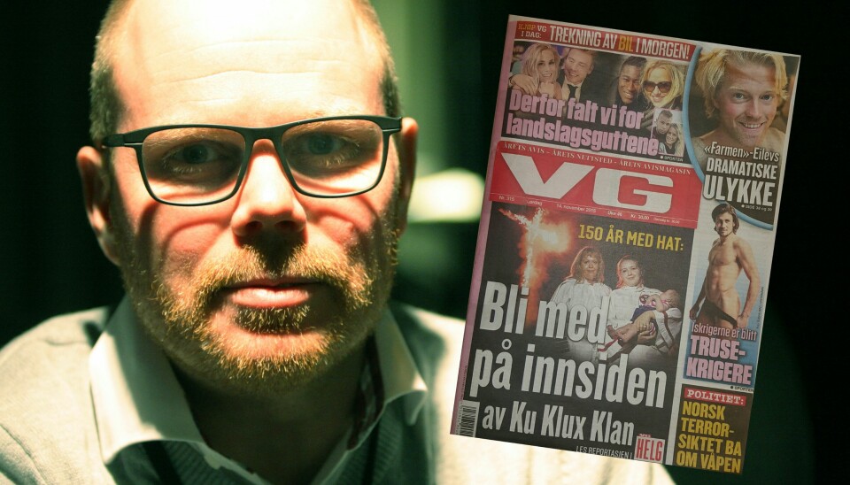 VGs nyhetsredaktør Gard Steiro er ikke tilfreds med forsideløsningen som ble valgt for lørdagens papirutgave. Foto: Martin Huseby Jensen