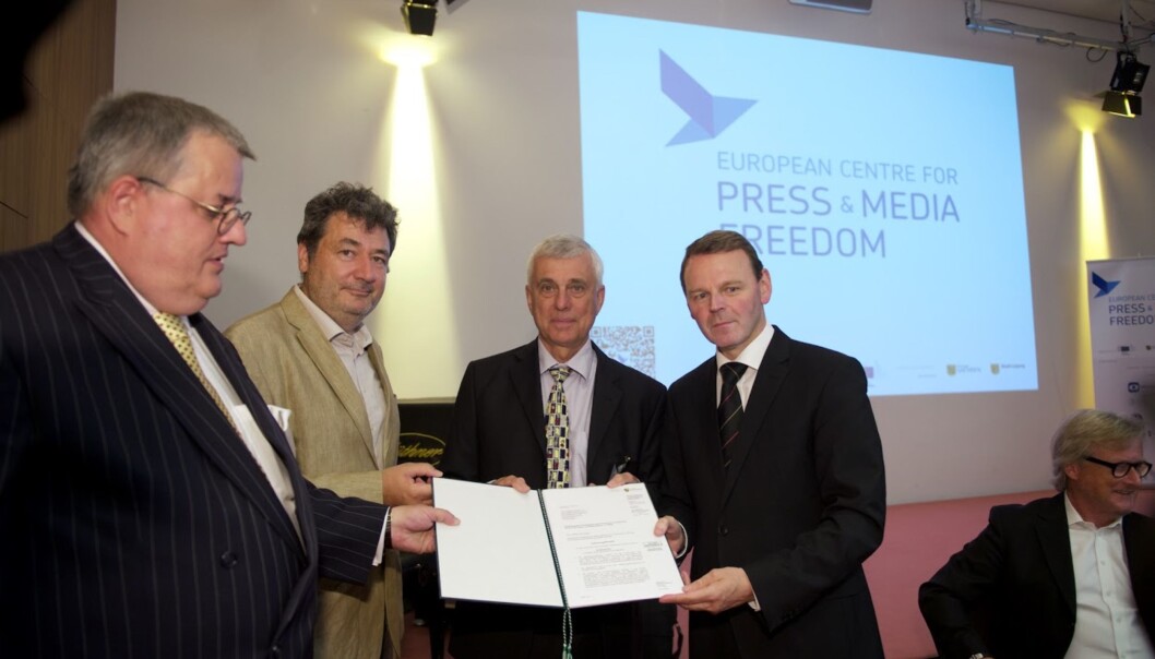 Den nye pressefrihetsorganisasjonen European Centre for Press and Media Freedom ble startet opp i sommer. Foto: ECPMF Den nye pressefrihetsorganisasjonen European Centre for Press and Media Freedom ble startet opp i sommer. Foto: ECPMF