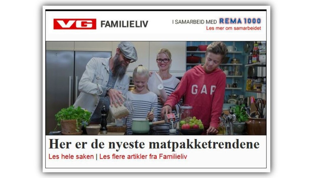 Skjermdump fra VG Nett Skjermdump fra VG Nett
