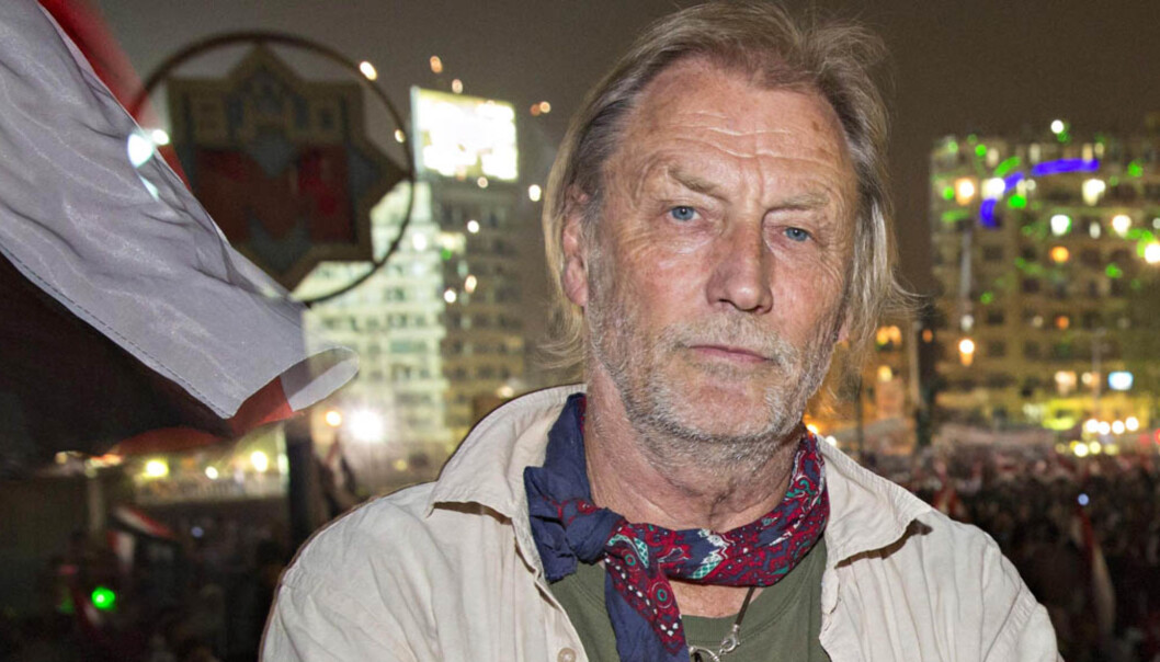 Jon Magnus på Tahrir-plassen i Kairo, helt på tampen av sin VG-karriere i 2013. Foto: VG Jon Magnus på Tahrir-plassen i Kairo, helt på tampen av sin VG-karriere i 2013. Foto: VG