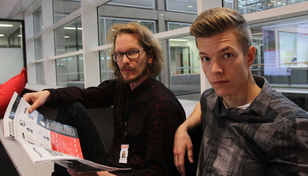 Håkon Høydal og Einar Stangvik dagen før VG Helg kommer på gaten med dokumentaren Nedlasterne. Foto: Martin Huseby Jensen Håkon Høydal og Einar Stangvik dagen før VG Helg kommer på gaten med dokumentaren Nedlasterne. Foto: Martin Huseby Jensen