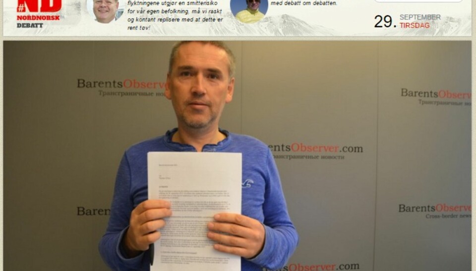 Faksimile av kommentaren i Nordlys/Nord24.no om Barentssekretariatet som har sparket redaktør Thomas Nilsen i Barents Observer
