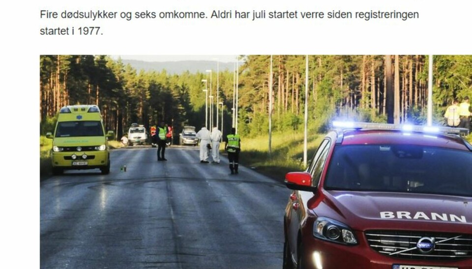 Skjermdump fra NRKs artikkel