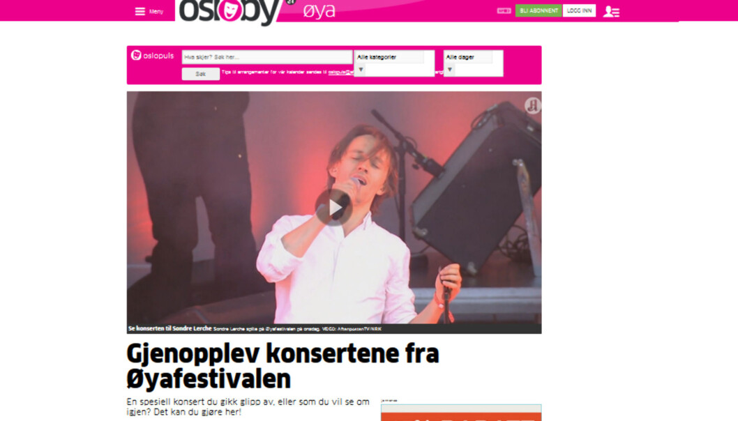 Sondre Lerche har gitt Aftenposten tillatelse til både å strømme direkte samt etterbruk. Skjermdump Sondre Lerche har gitt Aftenposten tillatelse til både å strømme direkte samt etterbruk. Skjermdump