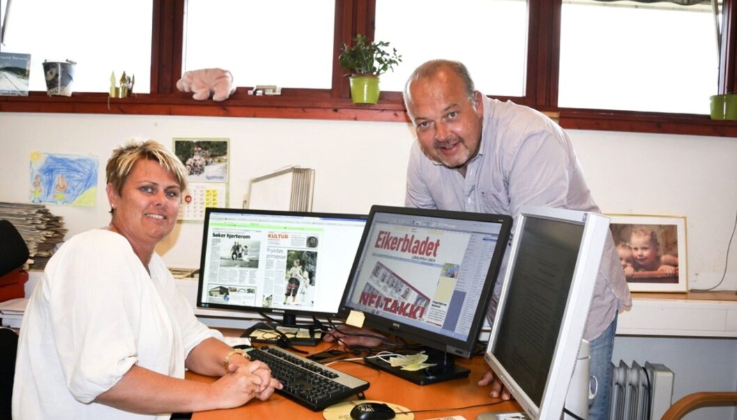 Nyhetsleder Torunn Bratvold i Bygdeposten og ansvarlig redaktør Knut Bråthen i Eikerbladet og Bygdeposten. Foto: Stig Odenrud Nyhetsleder Torunn Bratvold i Bygdeposten og ansvarlig redaktør Knut Bråthen i Eikerbladet og Bygdeposten. Foto: Stig Odenrud