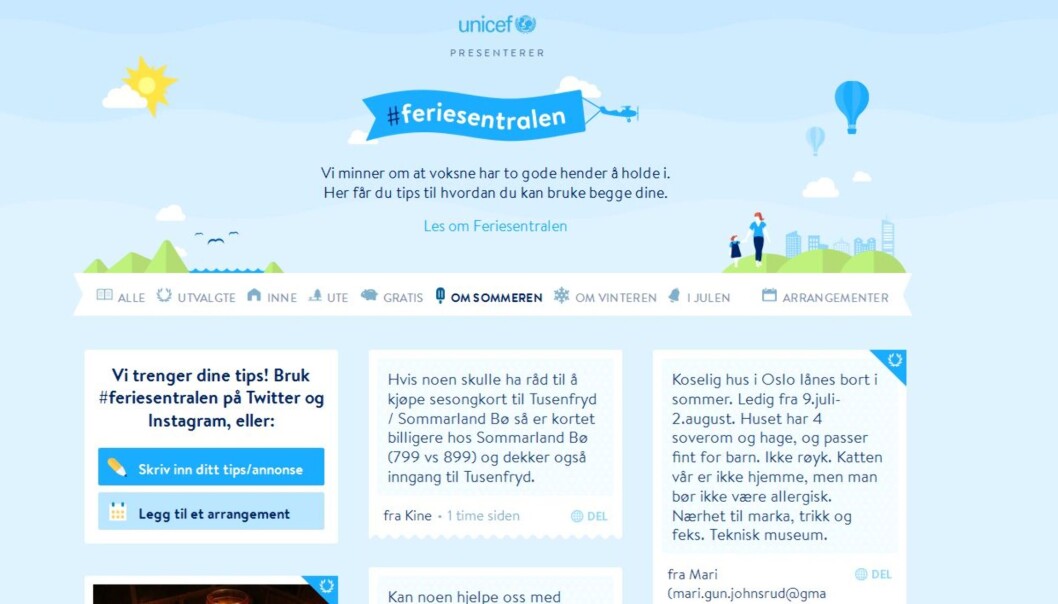 Dette er nettstedet 10.000 klikket seg inn til i løpet av en uke. Skjermdump Feriesentralen Dette er nettstedet 10.000 klikket seg inn til i løpet av en uke. Skjermdump Feriesentralen