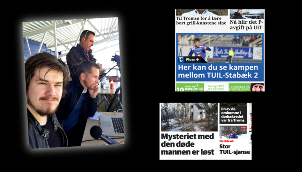 Selfie av iTromsøs Kent Einar Myreng sammen med Nordlys' Helge Nitteberg og Nordlys fotograf Ole Åsheim under mandagens kamp mellom Tromsdalen og Stabæk. Selfie av iTromsøs Kent Einar Myreng sammen med Nordlys' Helge Nitteberg og Nordlys fotograf Ole Åsheim under mandagens kamp mellom Tromsdalen og Stabæk.